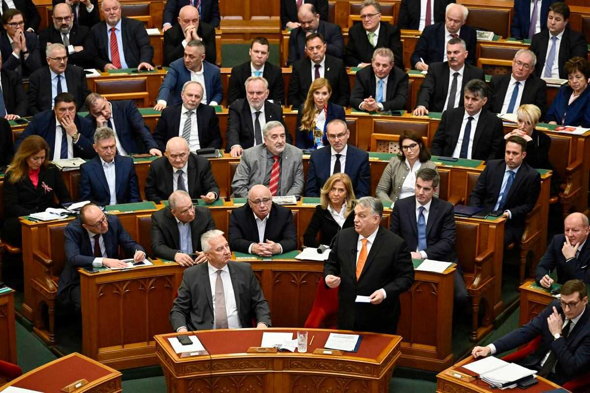 Viktor Orban en el Parlamento húngaro lunes 26-02-2024