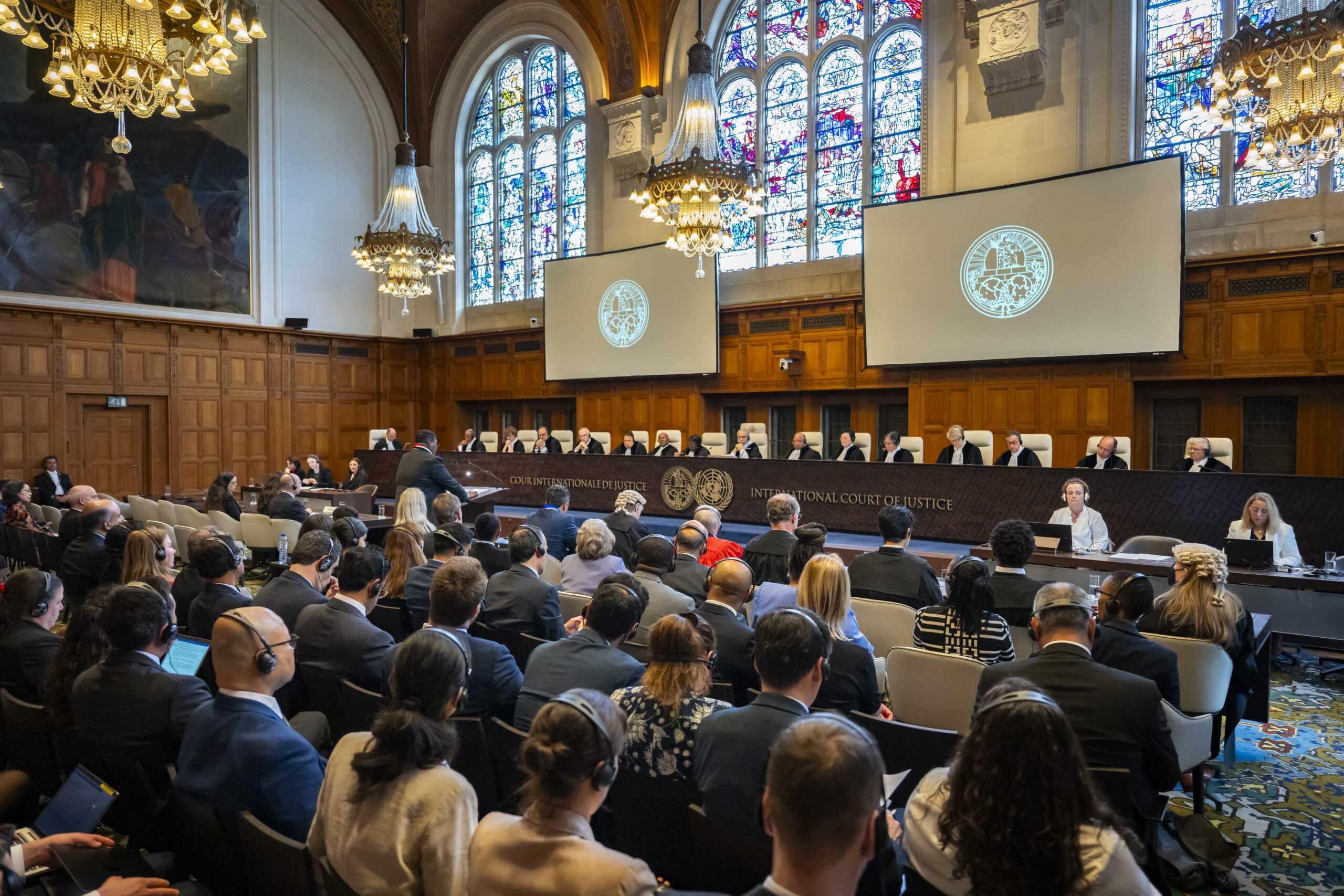 View of the ICJ courtroom