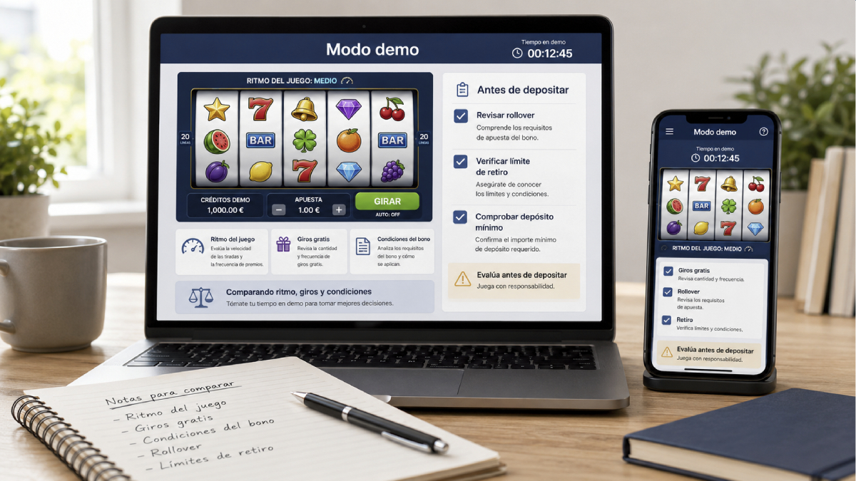 Prueba antes de depositar: usa el modo demo antes de un código