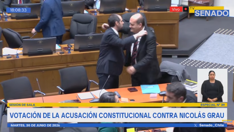 Duro golpe a Libertarios y Republicanos: Senado rechaza la AC contra Grau en sus cuatro capítulos