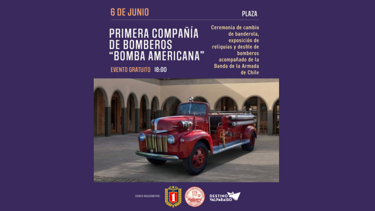 Bomba Americana conmemorará sus 175 años con el tradicional relevo de banderola en Destino Valparaíso