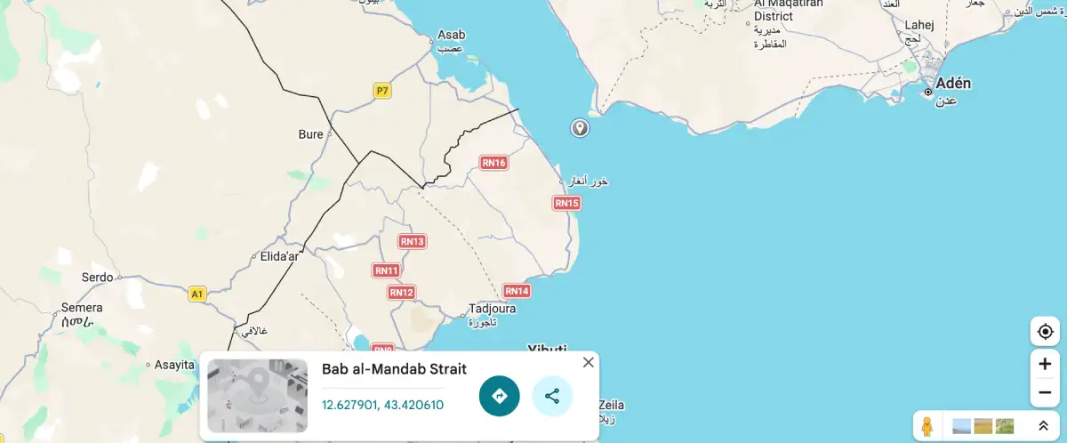 Hutíes se unen a Irán y anuncianb bloqueo del otro corredor del Petróleo: Estrecho de Bab el-Mandeb