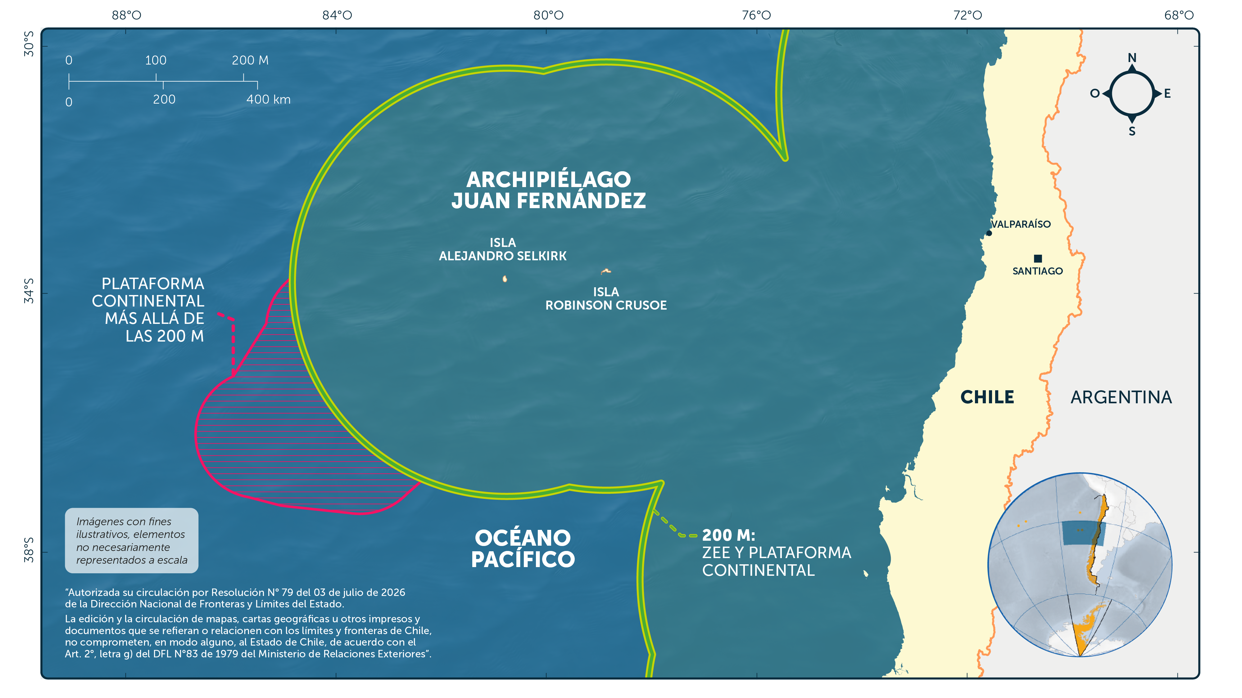 Chile presenta ante la ONU la Plataforma Continental Extendida del Archipiélago Juan Fernández