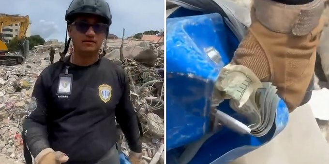Cuatro policías venezolanos detenidos por apropiarse de dinero hallado entre escombros