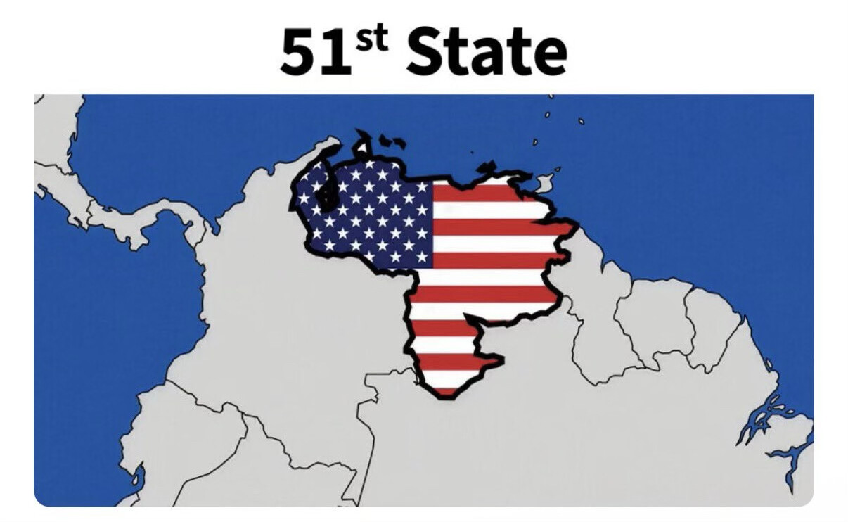 Trump publica imagen de Venezuela como Estado 51 de los EEUU