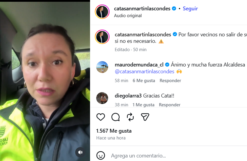 Alcaldesa de Las Condes pide no salir de las casas y confirma personas atrapadas tras aluvión