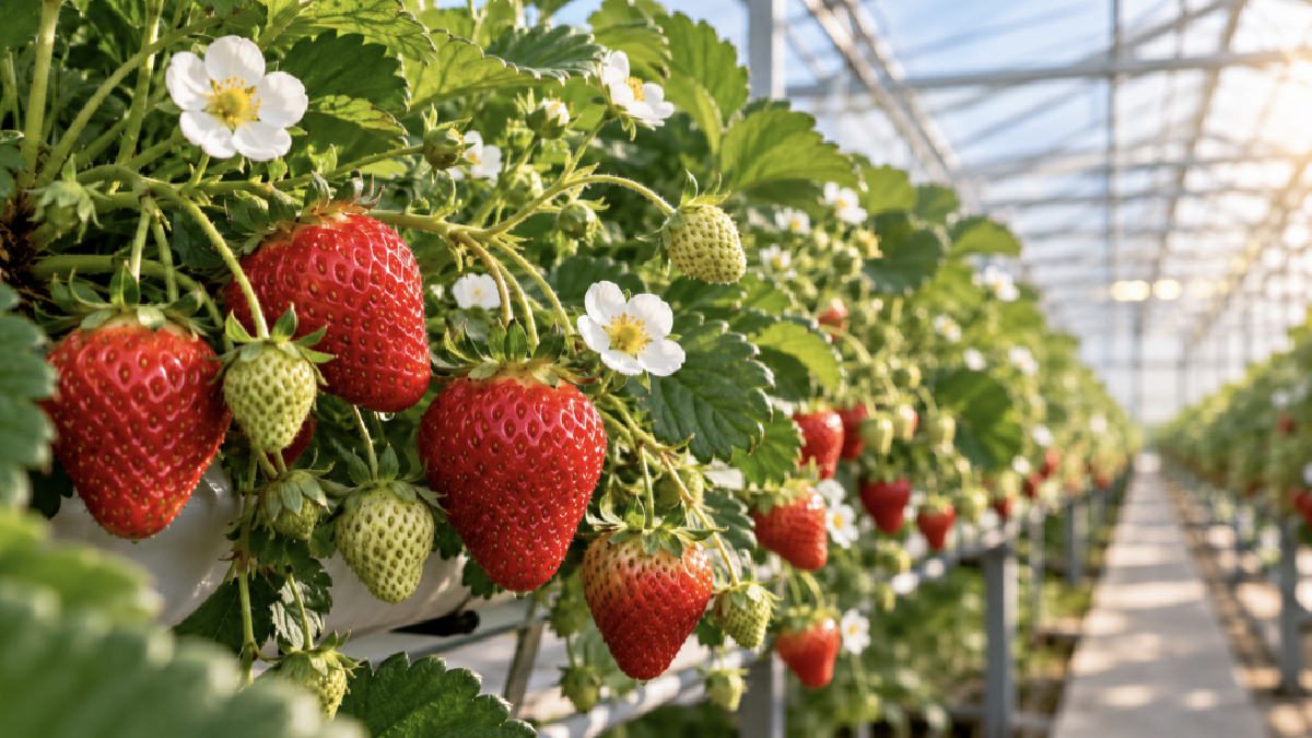 Plantas de frutillas que pueden dar frutos 2 veces en una misma temporada avanzan a su pronta comercialización en Inglaterra